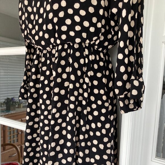 Zara Black Cream Polka Dot Mini Dress  Small - Picture 6 of 8